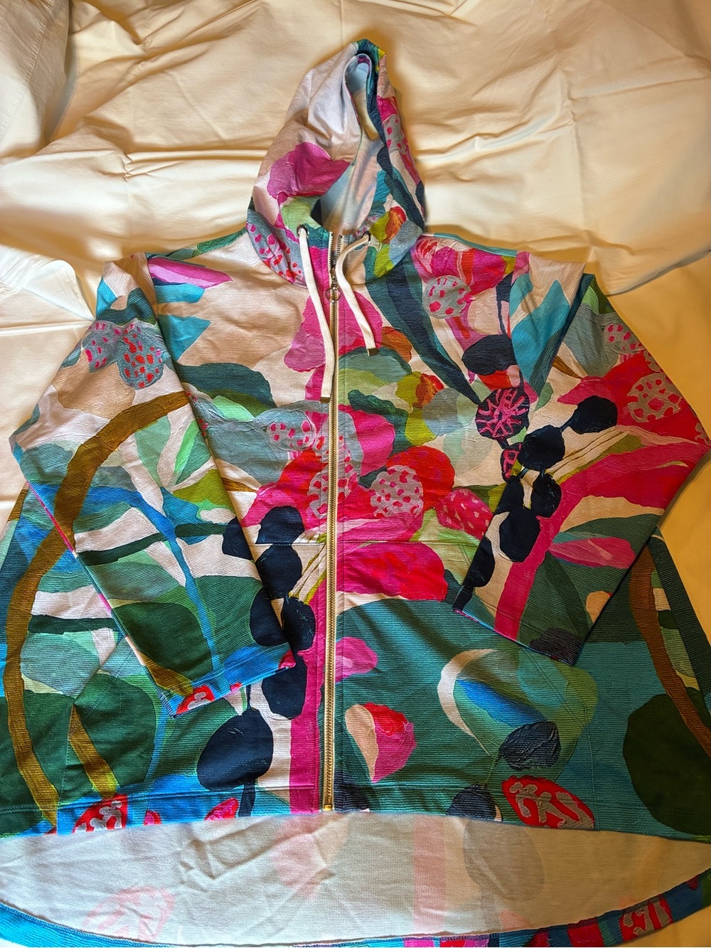 Floral Multicolor Zip-Up Hoodie Jacket - Women's